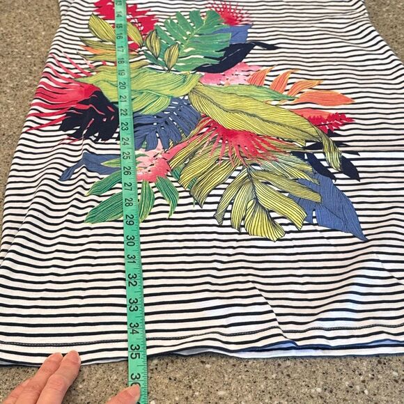 TOMMY BAHAMA Striped Floral Sunset Shadow T-Shirt Short Sleeve Dress - Picture 9 of 10